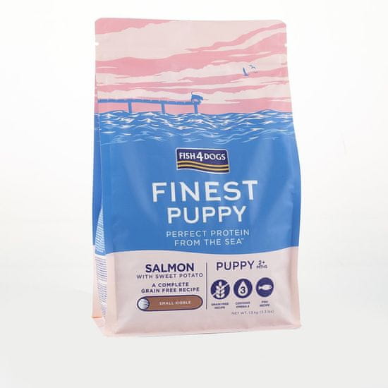 Fish4Dogs Granule malé pro štěňátka Finest losos se sladkými bramborami 12 kg, 2m+