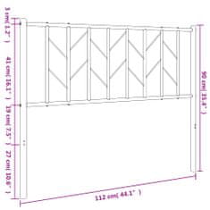 Vidaxl Kovové čelo postele černé 107 cm