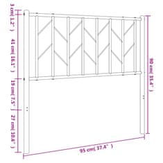 Vidaxl Kovové čelo postele bílé 90 cm