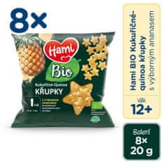 Hami 8x BIO Křupky kukuřičné-quinoa s výborným ananasem 20 g, 12+