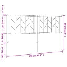 Vidaxl Kovové čelo postele černé 150 cm