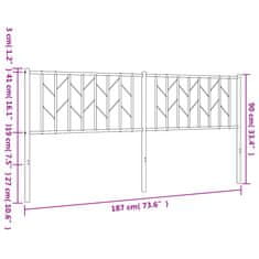 Greatstore Kovové čelo postele černé 180 cm