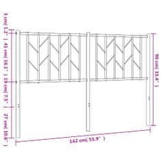 Greatstore Kovové čelo postele bílé 135 cm