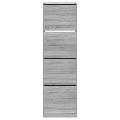 Vidaxl Botník se 4 výklopnými zásuvkami šedý sonoma 60 x 42 x 204 cm