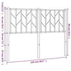 Greatstore Kovové čelo postele černé 120 cm