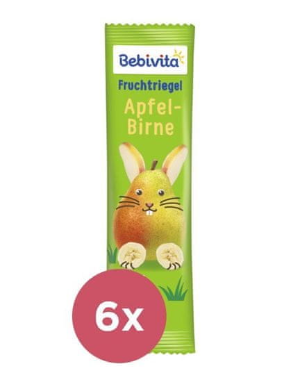 Bebivita 6x Ovocná tyčinka jablko a hruška 25 g