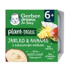 Gerber 3x Organic 100% Dezert rostlinný jablko a ananas s kokosovým mlékem (4x 90 g)