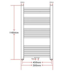 Vidaxl Žebříkový radiátor obloukový, ústřední topení 500 x 1160 mm boční a střední přípojka