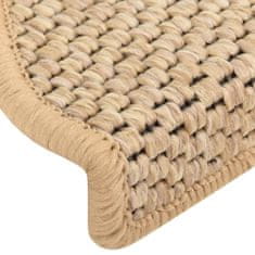 Vidaxl Samolepící nášlapy na schody vzhled sisal 15 ks 65x21x4 cm