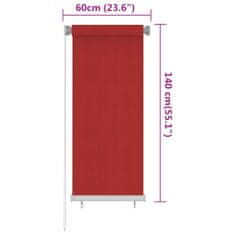 Vidaxl Venkovní roleta 60 x 140 cm červená HDPE