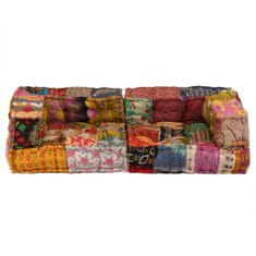 Vidaxl 2místný modulární pouf patchwork textil