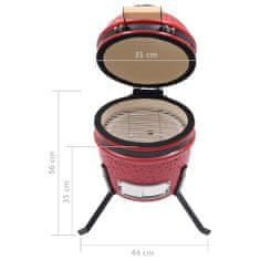 Vidaxl Zahradní gril a udírna 2 v 1 Kamado keramický 56 cm červený