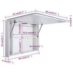 Vidaxl LED koupelnová skříňka se zrcadlem 80 x 9,5 x 55 cm