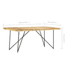 Vidaxl Jídelní stůl 180 x 90 x 76 cm masivní mangovníkové dřevo