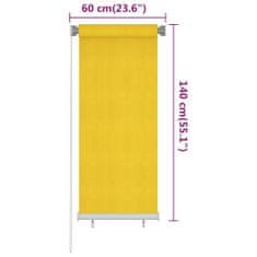 Vidaxl Venkovní roleta 60 x 140 cm žlutá HDPE