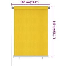 Vidaxl Venkovní roleta 100 x 140 cm žlutá HDPE