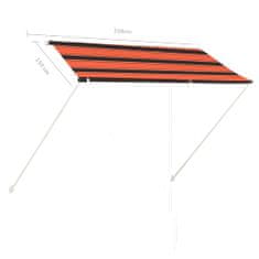 Vidaxl Zatahovací markýza 250 x 150 cm oranžovo-hnědá