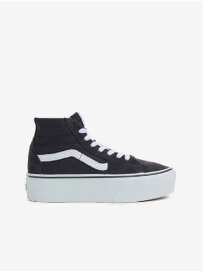 Vans Tmavě šedé dámské kotníkové semišové tenisky VANS UA SK8-Hi Tapered Stackform