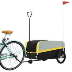 Greatstore Vozík za kolo černý a žlutý 45 kg železo