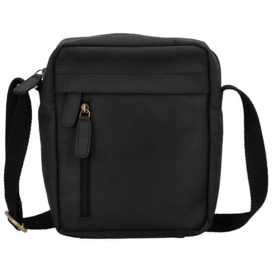 Bellugio Pánská kožená crossbody Danny, černá