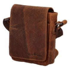 Green Wood Praktická pánská kožená crossbody Jimmy Joano, světle hnědá