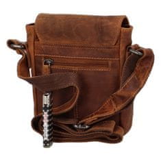 Green Wood Praktická pánská kožená crossbody Jimmy Joano, světle hnědá