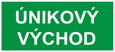 CZ Fotoluminiscenční bezpečnostní tabulka - Únikový východ 198 x 90 mm