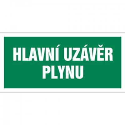 CZ Fotoluminiscenční samolepka Hlavní uzávěr plynu 210 x 100 mm VÝPRODEJ