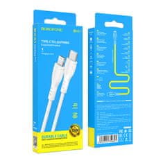 MobilPouzdra.cz Data kabel BOROFONE BX51 , USB-C na Lightning, 2,4A, 1m, bílý