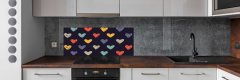 Wallmuralia Panel do kuchyně Barevná srdce 125x50 cm