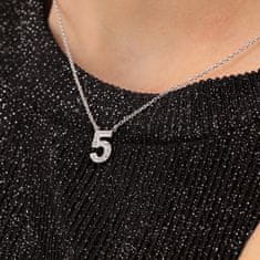 La Petite Story Třpytivý náhrdelník "5" s krystaly LPS10AQK05
