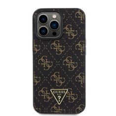 Guess  PU Leather 4G Triangle Metal Logo Zadní Kryt pro iPhone 13 Pro Black