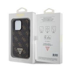 Guess  PU Leather 4G Triangle Metal Logo Zadní Kryt pro iPhone 13 Pro Black