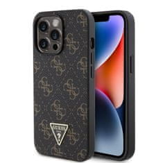 Guess  PU Leather 4G Triangle Metal Logo Zadní Kryt pro iPhone 13 Pro Black