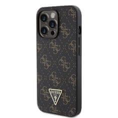 Guess  PU Leather 4G Triangle Metal Logo Zadní Kryt pro iPhone 13 Pro Black