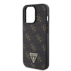 Guess  PU Leather 4G Triangle Metal Logo Zadní Kryt pro iPhone 13 Pro Black