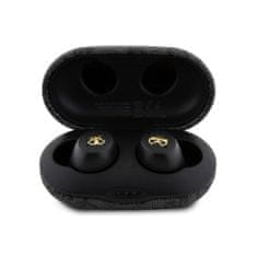 Guess  True Wireless 4G PU Metal Logo BT5.3 Stereo Earphones Black