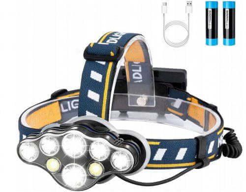 Genetic 1249 Čelovka LED Dioda 7 x LED CREE T6 7000 lm