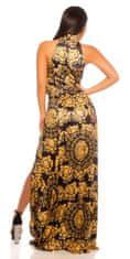 Amiatex Dámské šaty 78808, černo-žlutá, UNIVERZáLNí