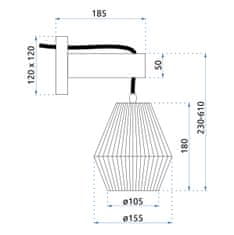 Tutumi Nástěnná lampa KINKIET DECOR II hnědá