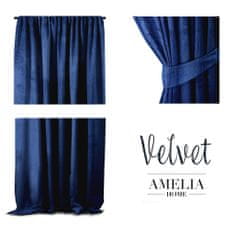 AmeliaHome Závěs Velvet 140x270 cm indigo, velikost 140x270