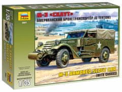 Zvezda M3 Half-track s plátěnou střechou, sovětská armáda, Model Kit 3581, 1/35