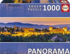 Educa Panoramatické puzzle Západ slunce ve Španělsku: Alhambra, Granada 1000 dílků