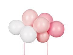 PartyDeco Zápichy na dort Balónky růžové 10ks 29cm