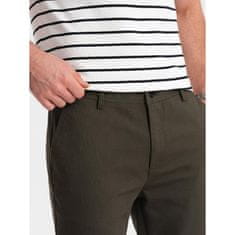 OMBRE Klasické pánské chino kalhoty V2 OM-PACP-0188 khaki MDN124472 XL