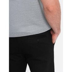 OMBRE Pánské klasické chino kalhoty V5 OM-PACP-0188 černé MDN124475 S