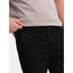 OMBRE Pánské chino kalhoty klasického střihu V5 OM-PACP-0190 černé MDN124480 S
