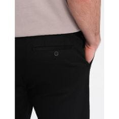OMBRE Pánské chino kalhoty klasického střihu V5 OM-PACP-0190 černé MDN124480 S