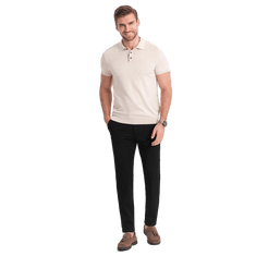 OMBRE Pánské elegantní chino kalhoty klasického střihu V4 OM-PACP-0191 černé MDN124484 S