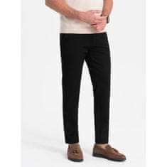 OMBRE Pánské elegantní chino kalhoty klasického střihu V4 OM-PACP-0191 černé MDN124484 S